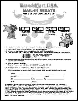 Avanti Products Rebate Form