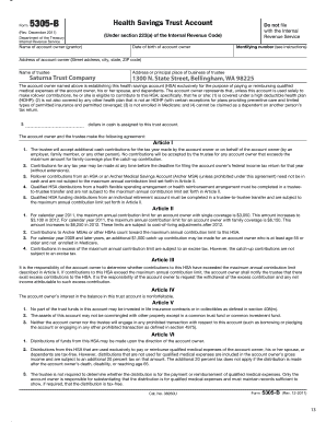 Form 5305-B Health Savings Trust Account