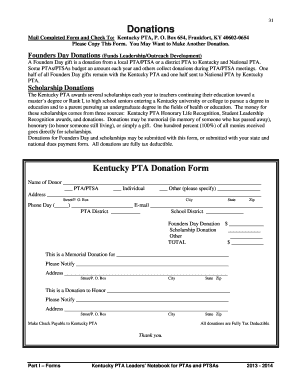 Kentucky PTA Donation Form
