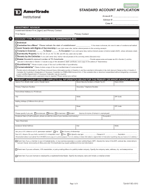 TD Ameritrade Account Application Form