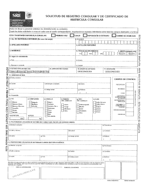 Solicitud de Registro Consular y de Certificado de Matrícula Consular