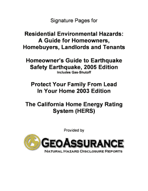California Residential Earthquake Hazards Disclosure Form
