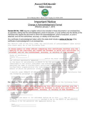 California Notary Acknowledgement Form
