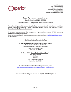 South Carolina BlueCross EDIG Trading Partner Enrollment Form