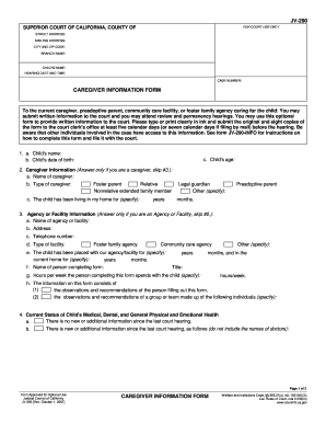 California Caregiver Information Form
