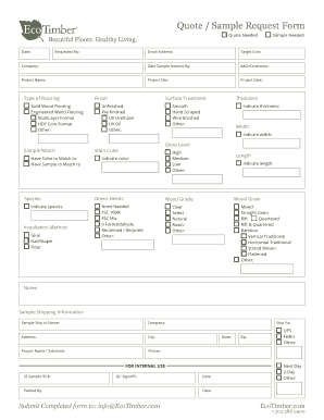 Quote Sample Request Form
