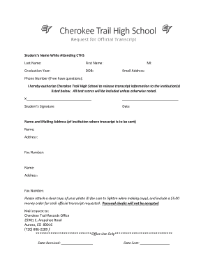 Request for Official Transcript