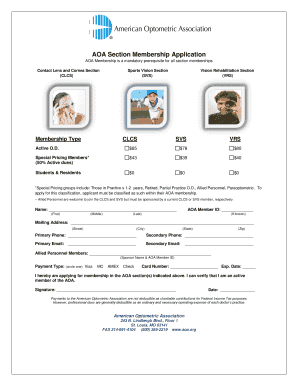 AOA Section Membership Application