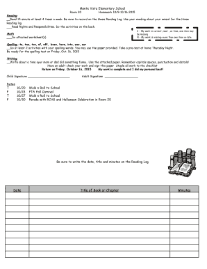 Elementary School Homework Assignment