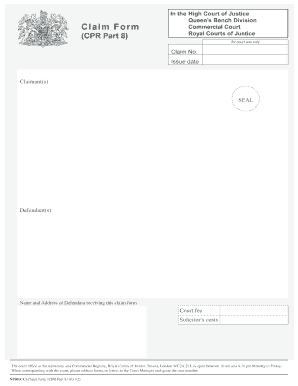 UK Commercial Court Claim Form