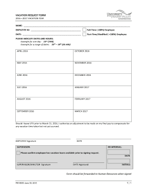 Vacation Request Form