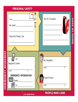 Personal Safety Emergency Kit Form