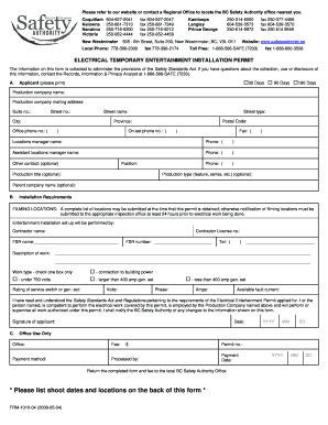 Electrical Temporary Entertainment Installation Permit