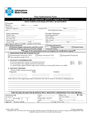 Forteo Prior Authorization Form
