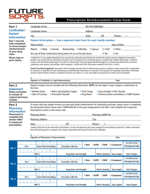 Prescription Reimbursement Claim Form
