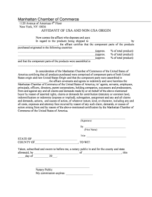 Affidavit of USA and Non-USA Origin