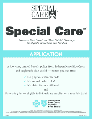 Special Care Health Insurance Application