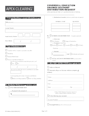 Coverdell Education Savings Account Distribution Request
