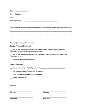 Autotrade Service Termination Form