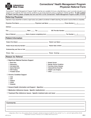 Physician Referral Form for Health Coaching