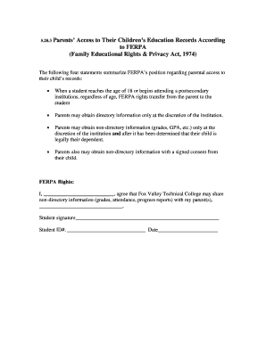 FERPA Student Consent Form