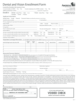 Dental and Vision Enrollment Form