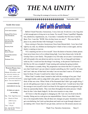 Narcotics Anonymous Newsletter Disclaimer Form