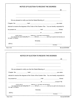 Notice of Election to Receive the Degrees