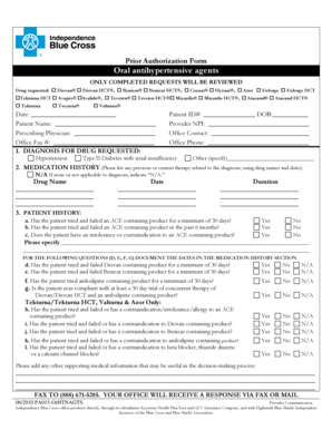 Prior Authorization Form for Oral Antihypertensive Agents