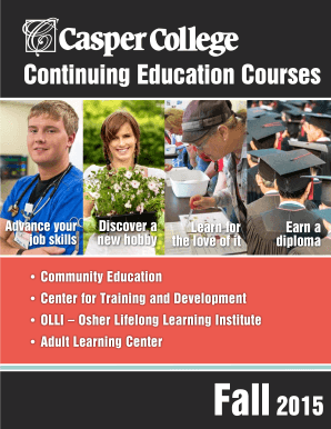 Casper College Continuing Education Registration Form