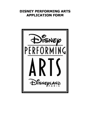 Disney Performing Arts Application Form
