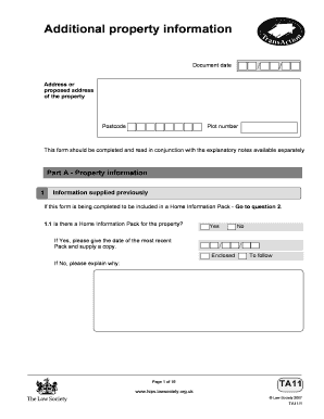 Additional Property Information Form