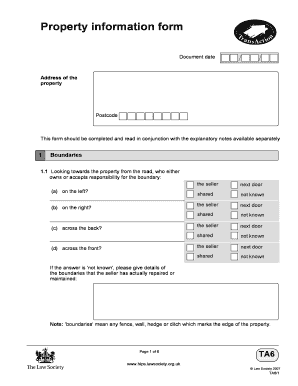 TA6 Property Information Form