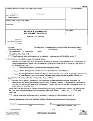 California Petition for Dismissal