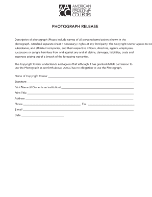 Photograph Release Form