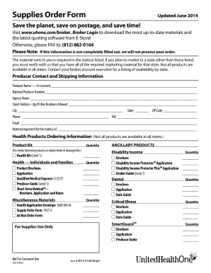 Supplies Order Form
