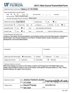 UCC1 New Course Transmittal Form
