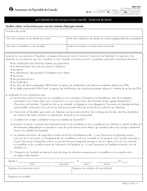 AUTORISATION DE NÉGOCIATION LIMITÉE - ÉPARGNE-RETRAITE
