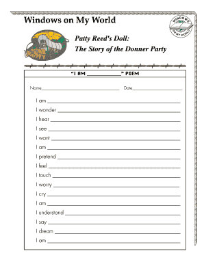 I Am Poem Template