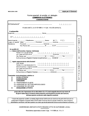 Mod.COM. 6 BIS copia per il Comune