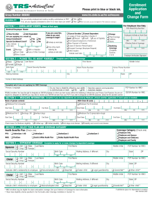 TRS-ActiveCare Enrollment Change Form