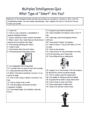 Multiple Intelligences Quiz