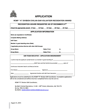 Talent show certificate template - RECOGNITION AWARD REQUESTED AS OF DECEMBER 31ST - SAR Alberta