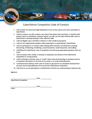 CyberPatriot Competitor Code of Conduct