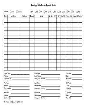 Keystone State Games Baseball Roster