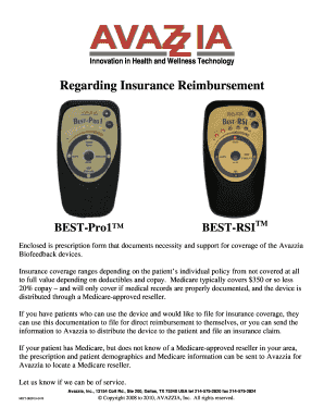 Physician's Statement of Medical Necessity for Avazzia Device