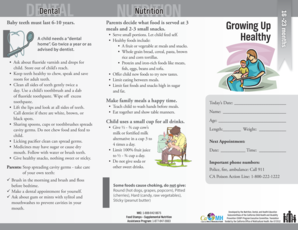 DENTAL NUTRITION Dental Nutrition Baby teeth must last 6
