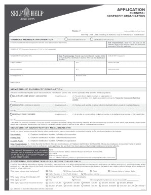 Self-Help Credit Union Business Membership Application
