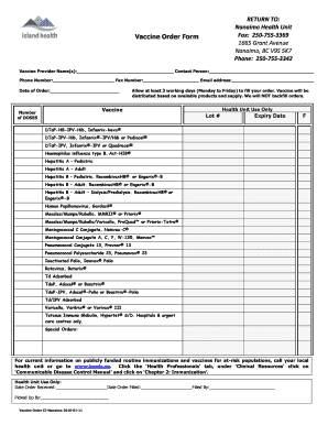 Vaccine Order Form