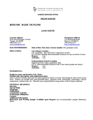 Resume Template for Law Students